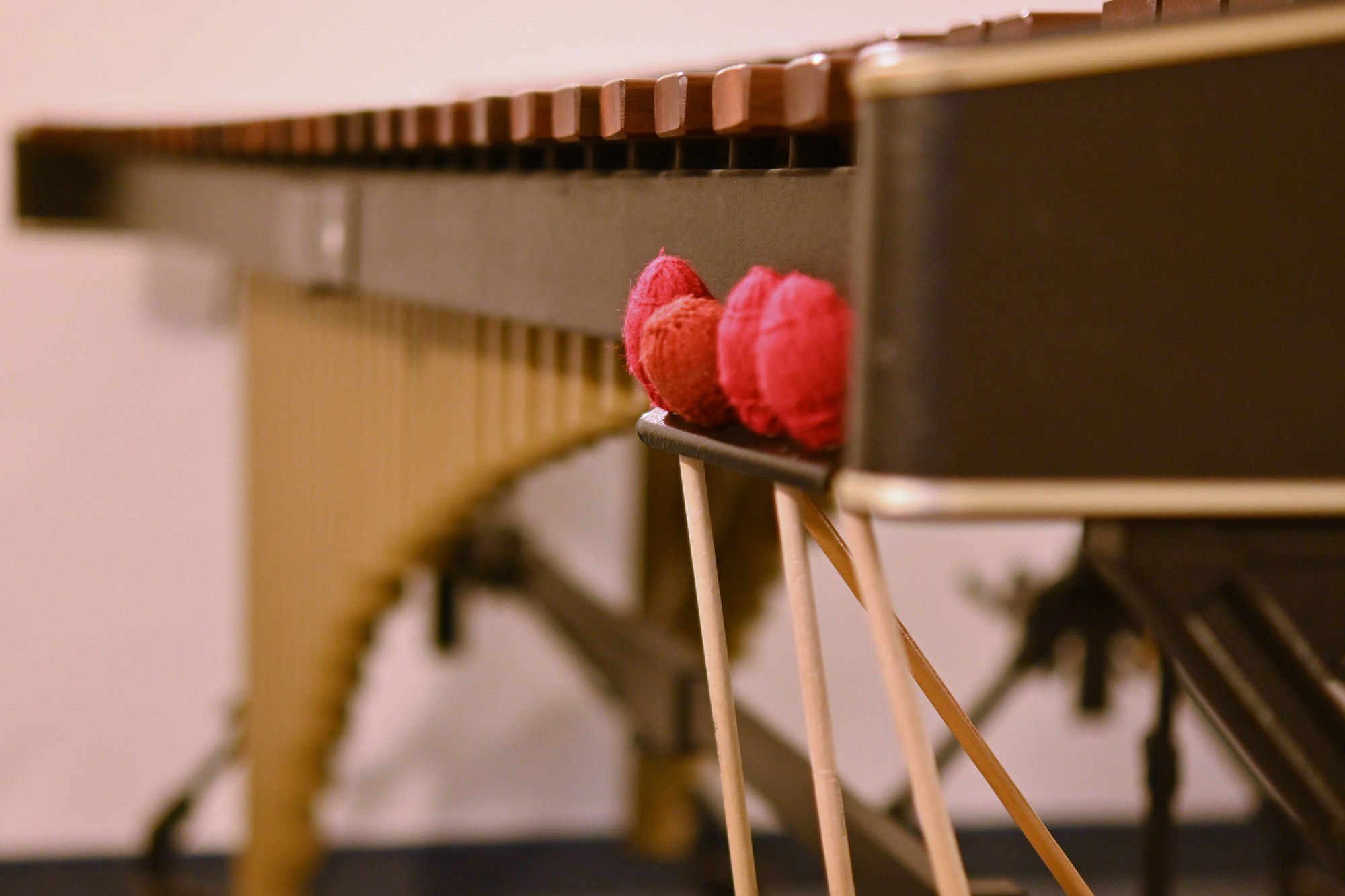 Schlägel an einem Marimba